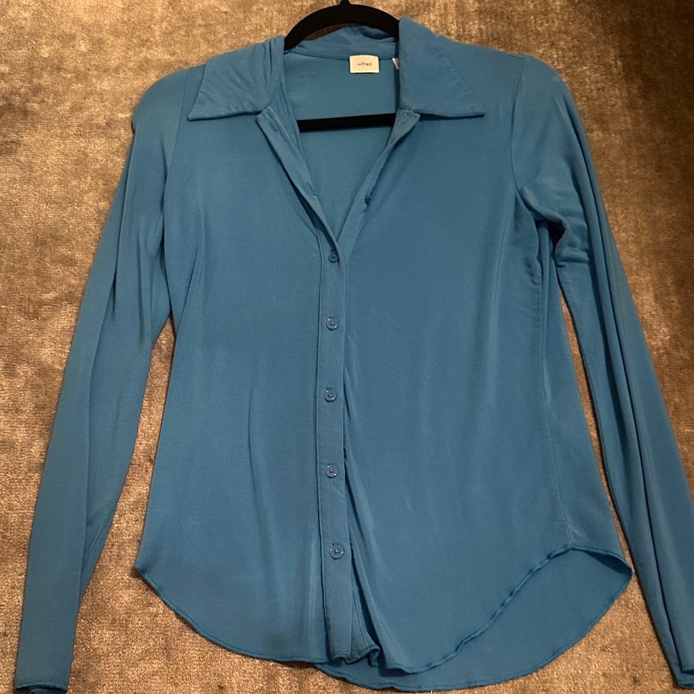Aritzia soft blue Button-Down Shirt